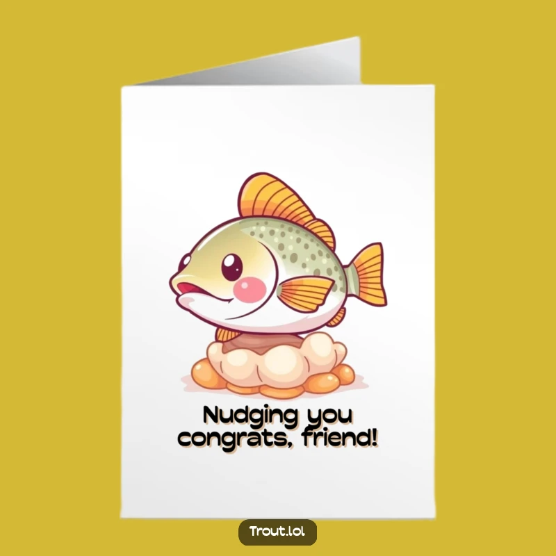 Free Printable Congrats Card: Trout Nudges Shell, Funny Downloadable Gift