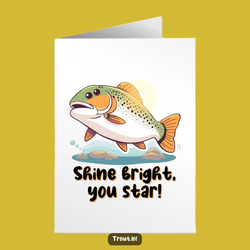 Free Printable Congrats Card: Energetic Trout, Guiding Light - Fun Download