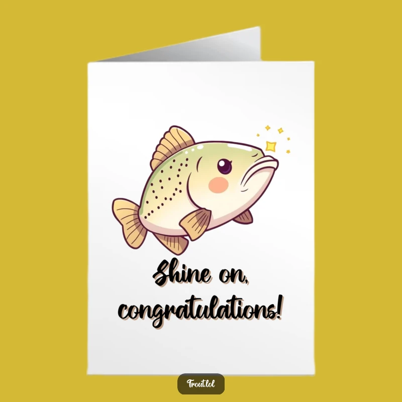 Free Printable Congrats Card: Playful Trout Light Chasing Funny Gift