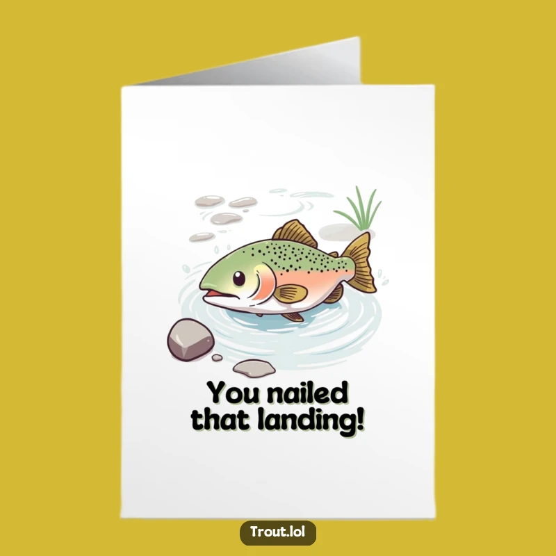 Trout Congrats Glide Free Printable Card - A Relaxed Downloadable Gift!