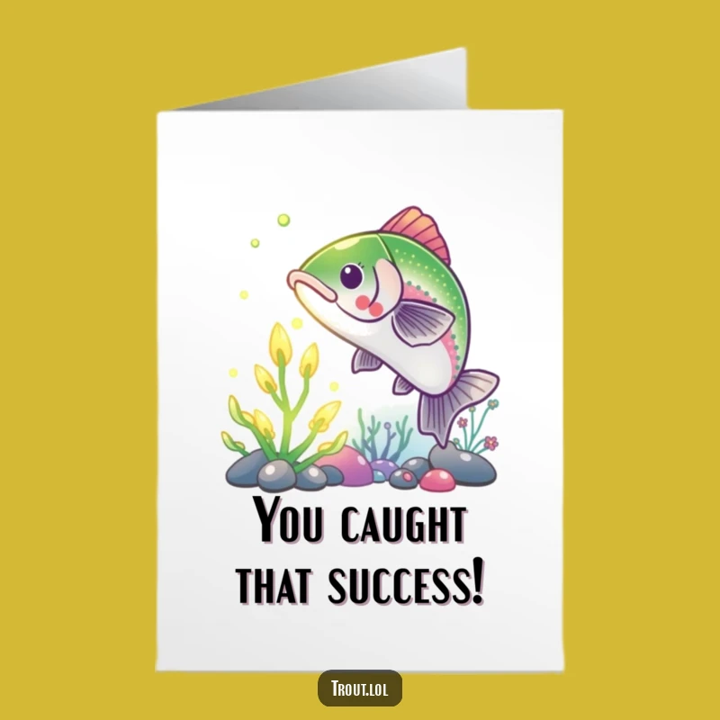 Trout Congratulations Card Free Printable: Funny Fish Achievement Digital Gift for Grads