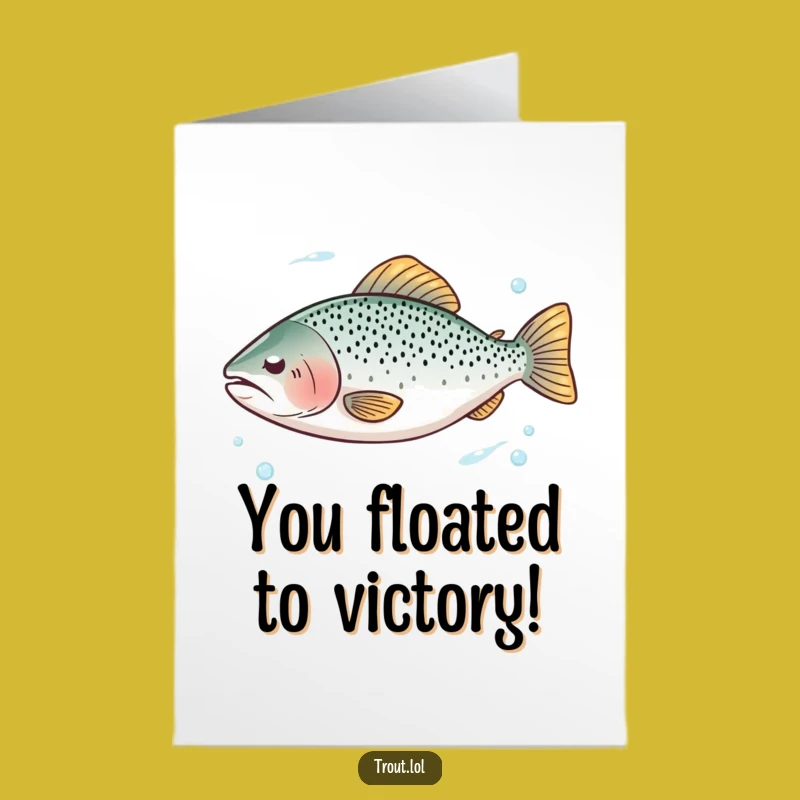 Free Printable Congrats Card: Calm Trout Floats - Serene Downloadable Gift
