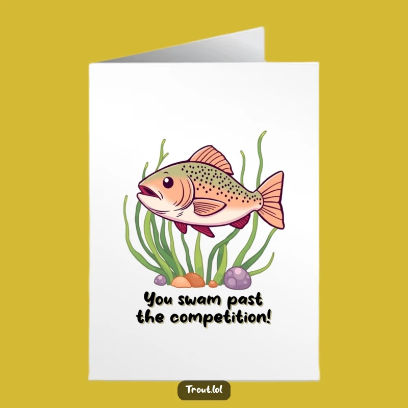 Free Printable Congrats Card: Happy Wiggling Trout - Fun Downloadable Gift