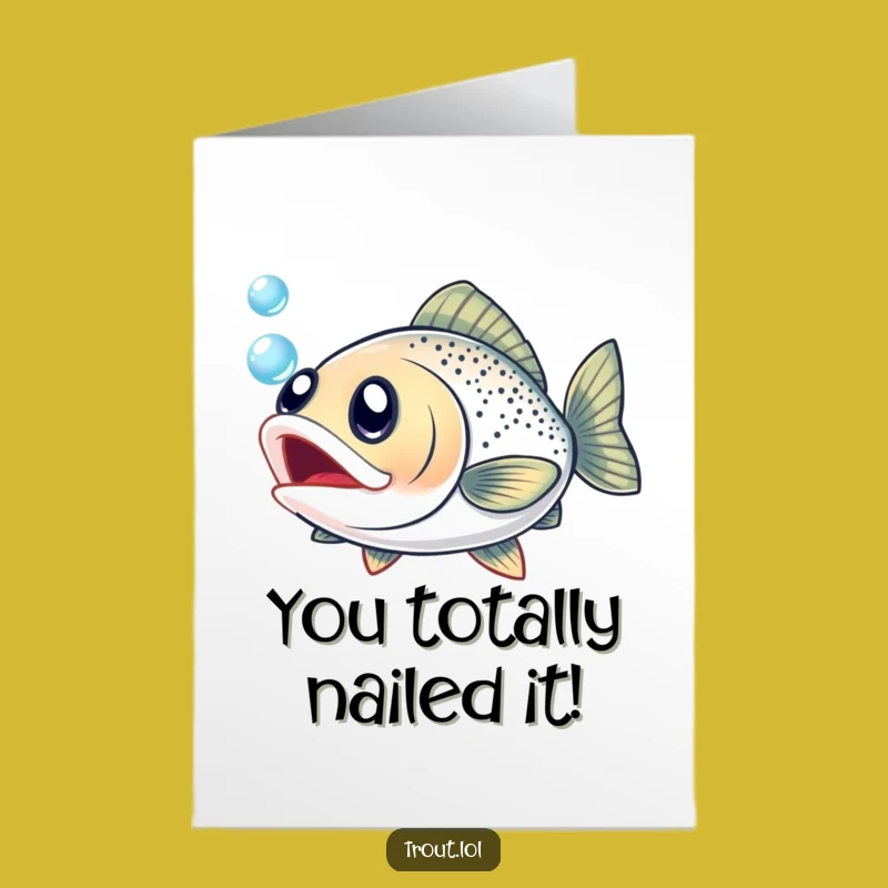 Free Printable Congrats Card: Amused Trout Bubble Chase Downloadable for Big Wins