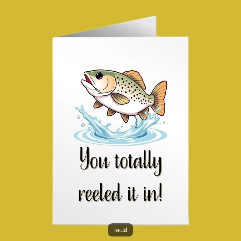 Free Printable Congrats Card: Delighted Trout Splashing Success - Funny Downloadable Gift