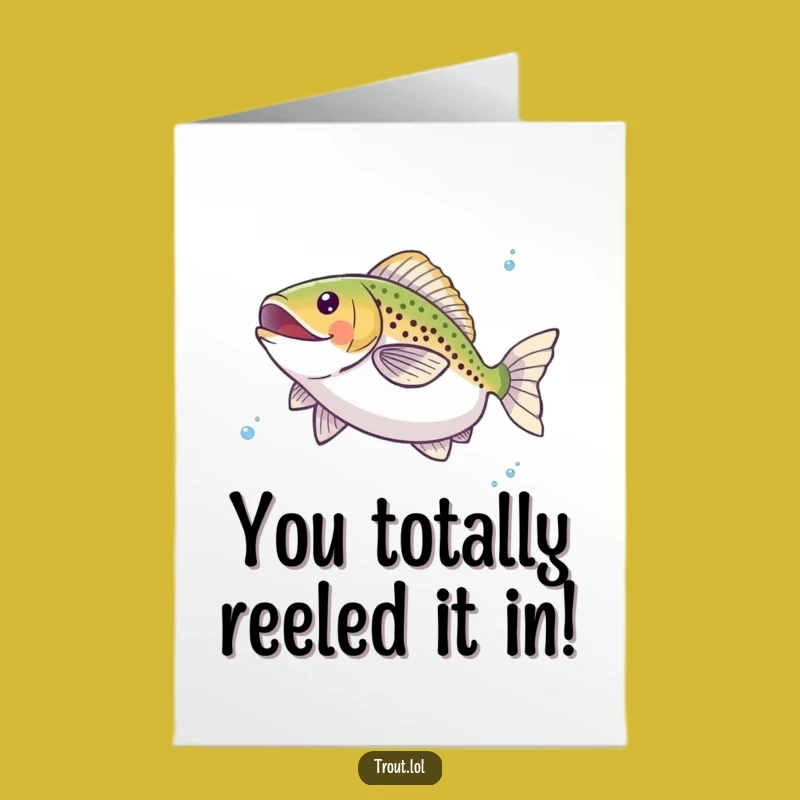 Free Printable Congrats Card: Hilarious Twirling Trout, Downloadable Celebration for Fish Fans