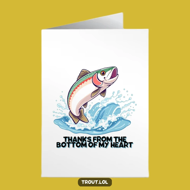 Free Printable Thank You Card: Grateful Leaping Trout Funny Downloadable Gift