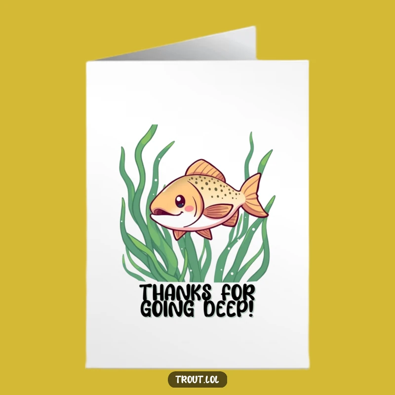Free Printable Thank You Card: Kawaii Trout Grin for a Cheerful Thanks