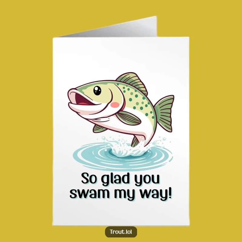 Free Printable Thank You Card: Kawaii Trout Leap Funny Gift