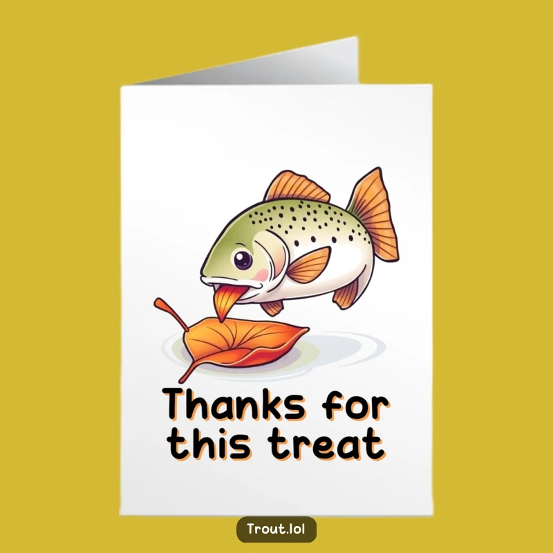 Free Printable Thank You Card: Leaf-Nibbling Trout Says Thanks