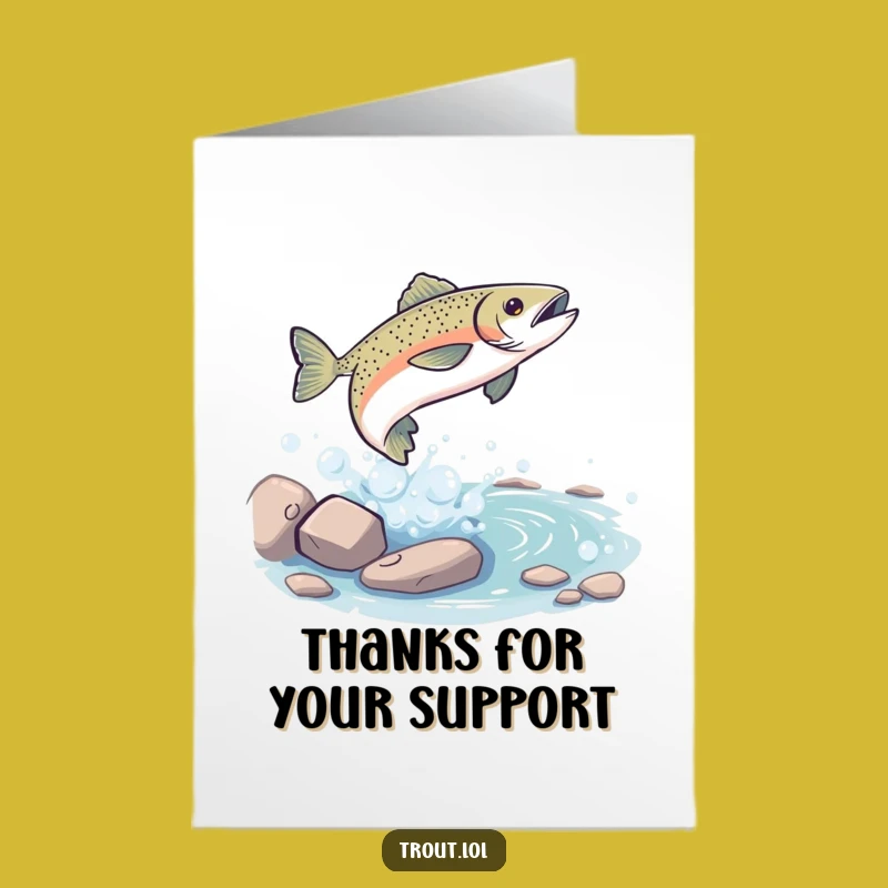 Free Printable Thank You Card: Playful Trout Stream for Your Generosity