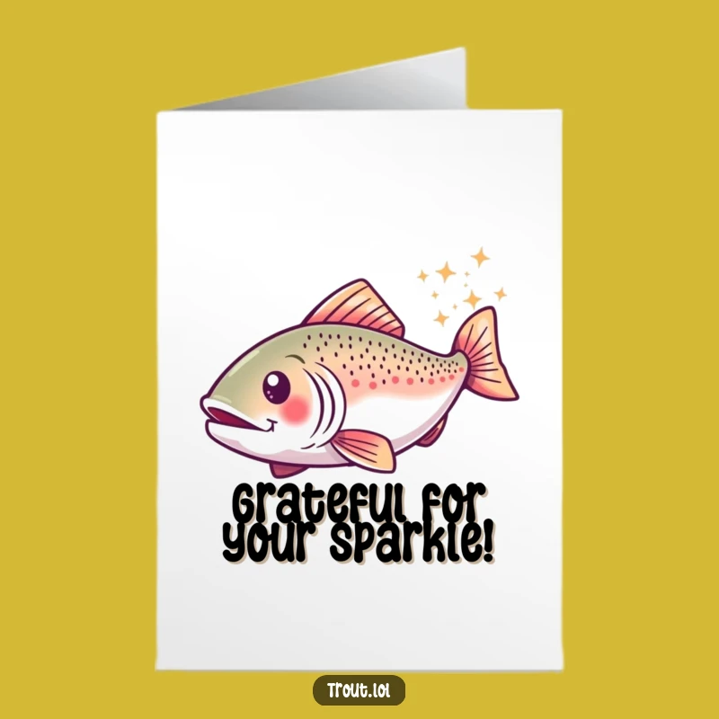 Free Printable Thank You Card: Sparkly Trout Gratitude - Funny Aquatic Thanks Downloadable