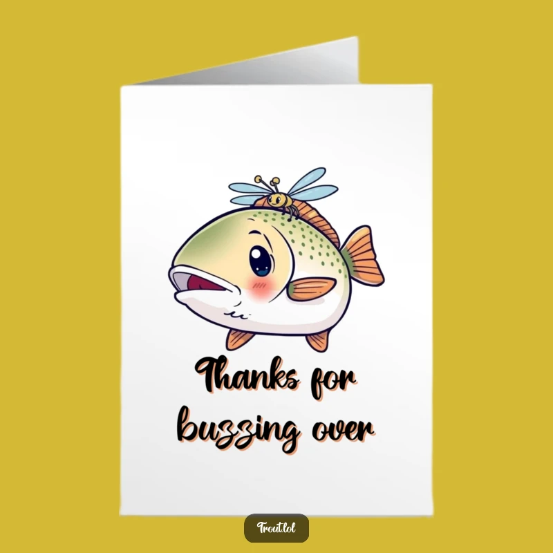 Free Printable Thank You Card: Surprised Trout Dragonfly Funny Downloadable Gift