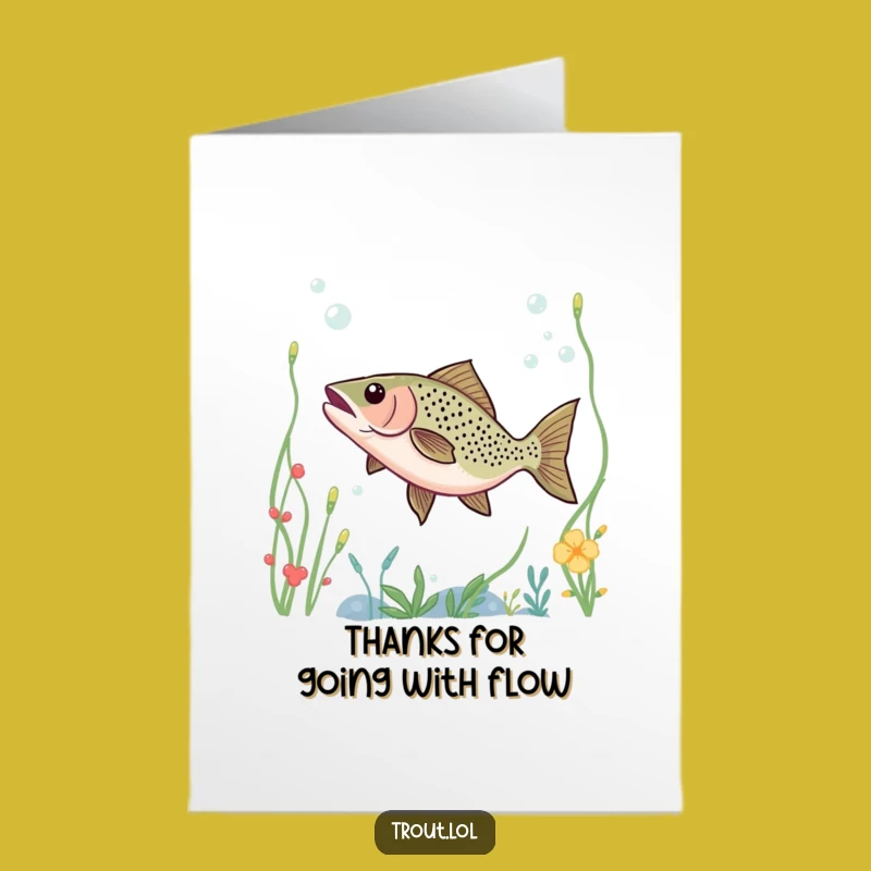 Free Printable Thank You Card: Trout's Underwater Thanks - Express Gratitude Joyfully!