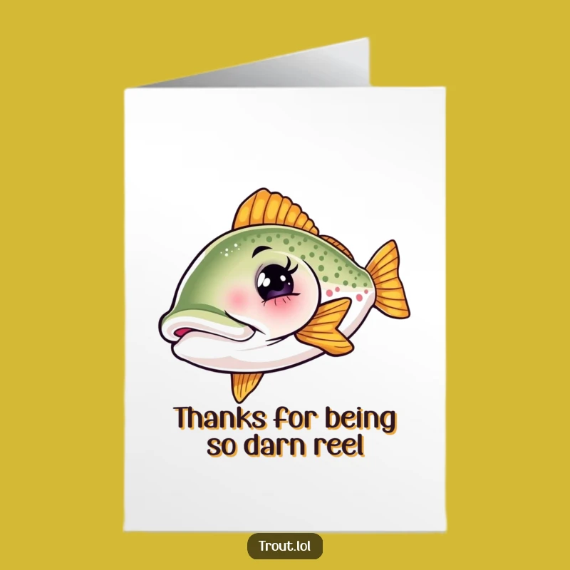 Free Printable Thank You Card: Winking Trout Expresses Gratitude Downloadable