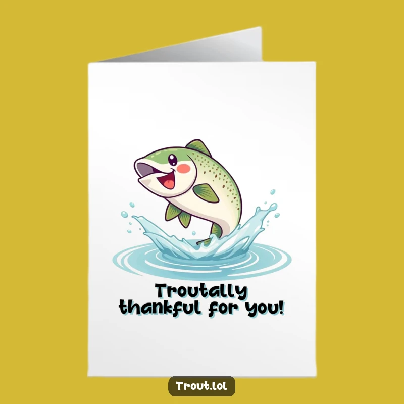 Free Printable Thank You Trout Card - Funny Splashy Gratitude Downloadable Gift