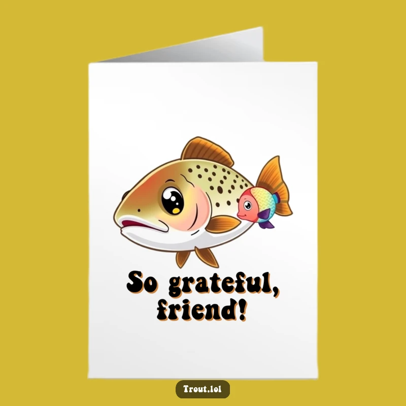 Free Printable Trout Thank You Card: Wide Eyes Downloadable Grateful Glance