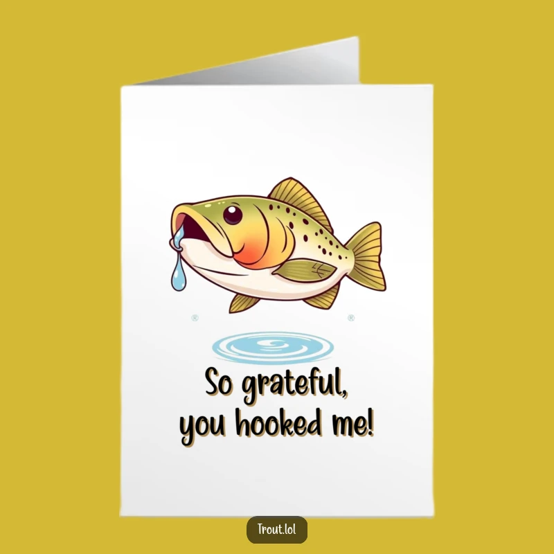 Free Printable Thank You Card: Grateful Trout's Droplet Delight - Funny Downloadable Gift