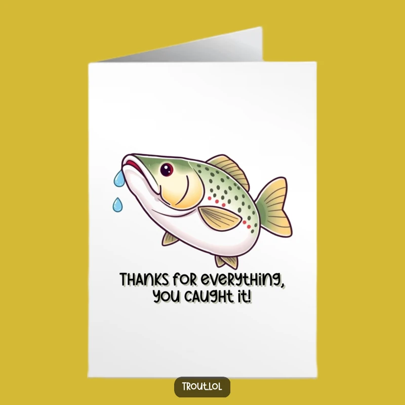 Hilarious Free Printable Thank You Card: Trout's Precision Catch - Downloadable Gratitude!