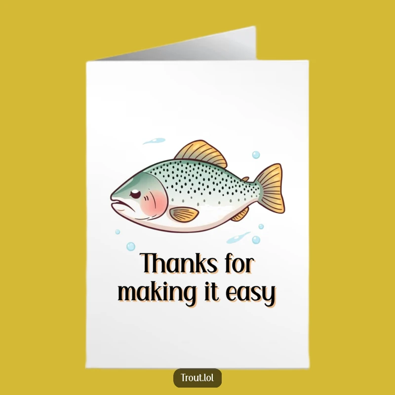 Free Printable Thank You Card: Calm Trout Floats - Serene Downloadable Gift