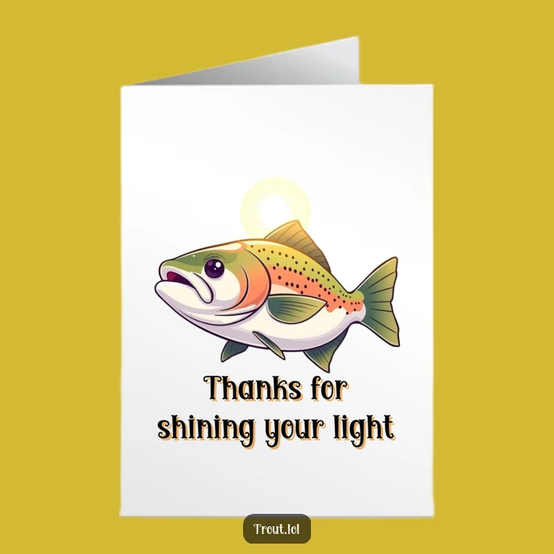 Free Printable Thank You Card: Determined Trout Funny Downloadable Greeting Gift