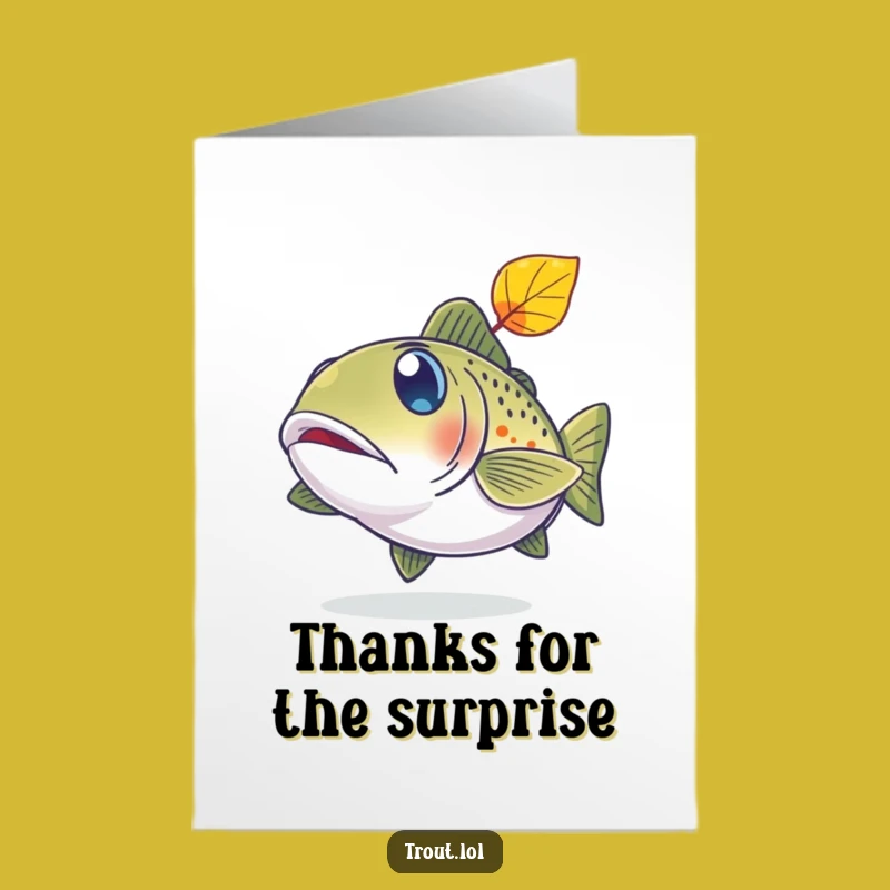 Free Printable Thank You Card: Surprised Trout, Funny Downloadable Gift