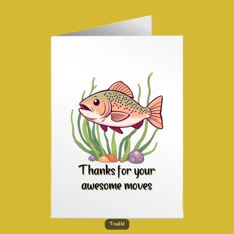 Free Printable Thank You Card: Happy Wiggling Trout - Fun Downloadable Gift