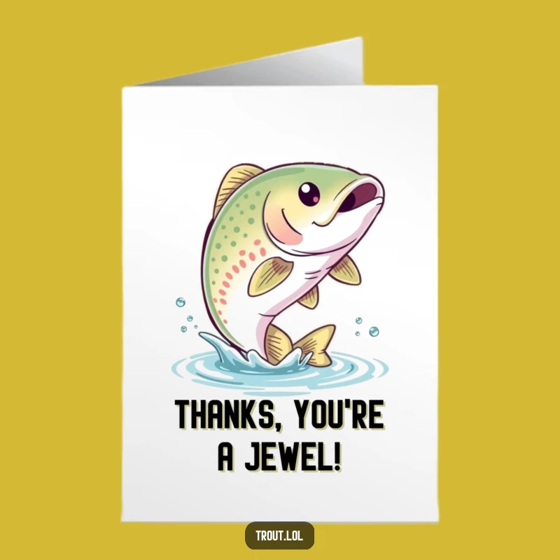 Free Printable Trout Thank You Card: Jumping Fish Downloadable Grateful Leap