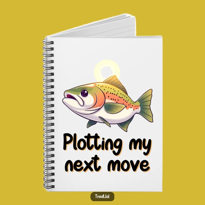 Funny Determined Trout Notebook: Write Your Goals, Hopeful Fish, Ideal Funny Gift
