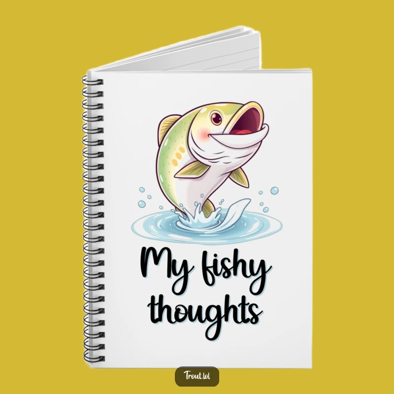 Funny Grinning Trout Notebook - Jot Down Fishing Adventures, Perfect Funny Gift