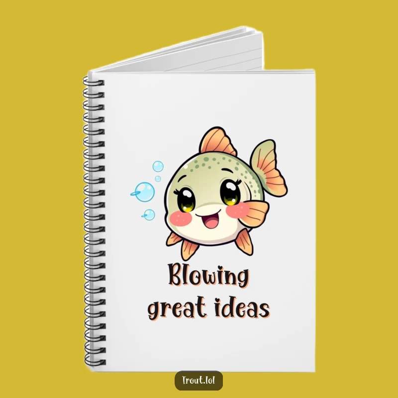 Funny Kawaii Trout Bubbles Notebook: Jot Down Playful Ideas with Aquatic Cheer