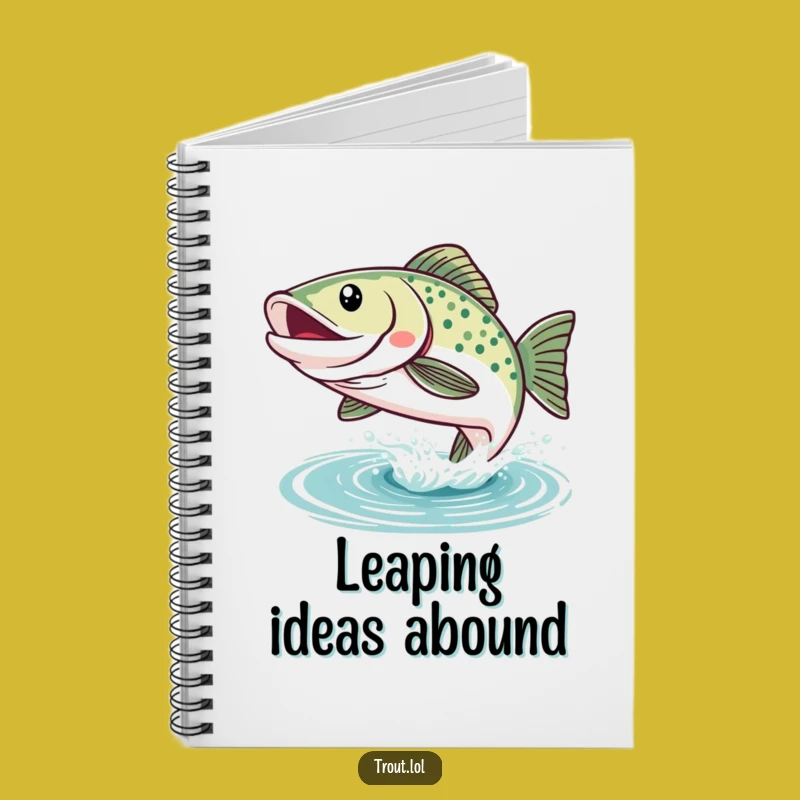Funny Kawaii Trout Leap Notebook: Jot Down Ideas with Aquatic Cheer