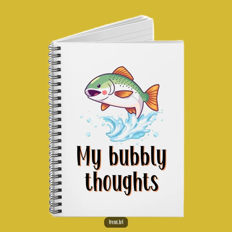 Funny Kawaii Trout Wave Notebook - Cute Journal Gift