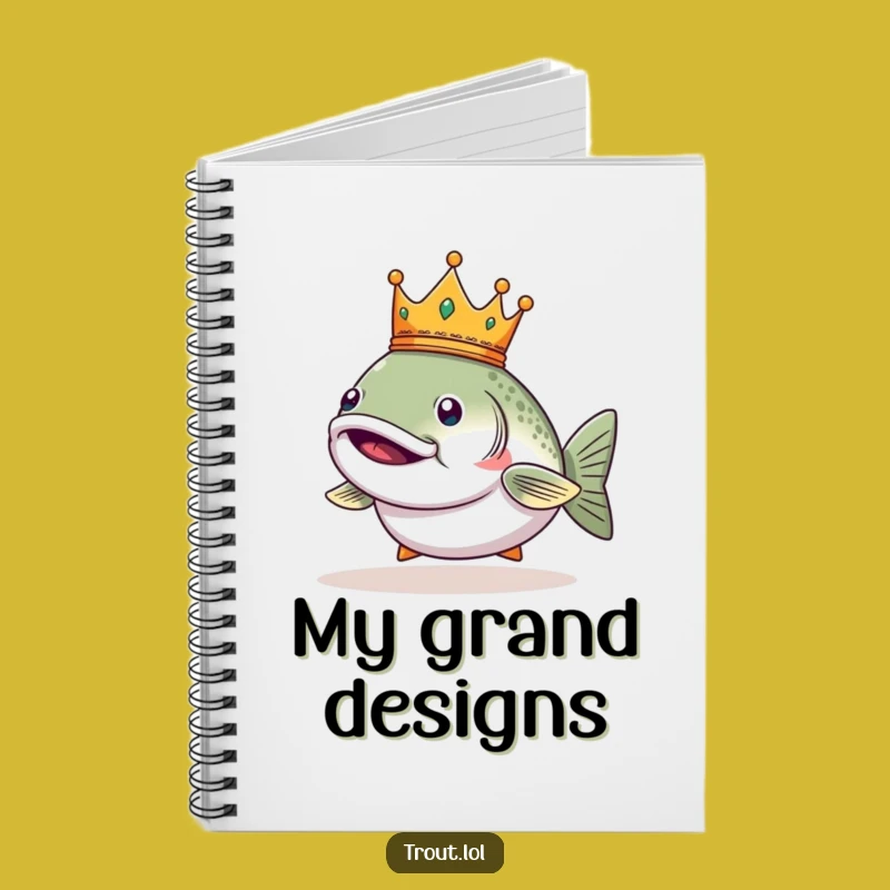 Funny Regal Trout Crown Notebook - Smug Journal Gift