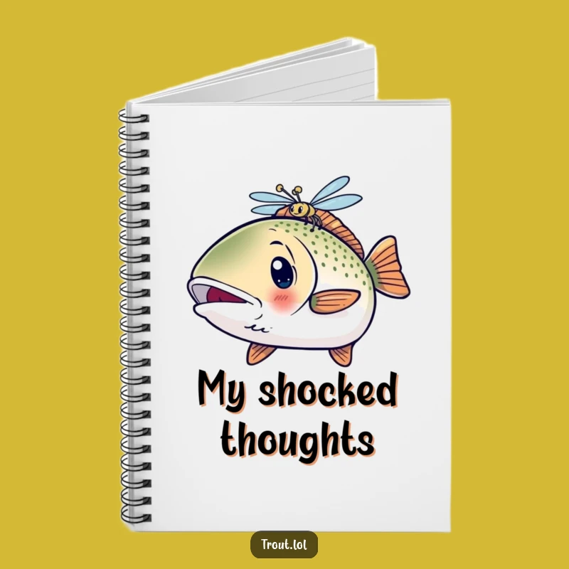 Funny Surprised Trout Notebook: Shocked Fish & Dragonfly Journal, Gift