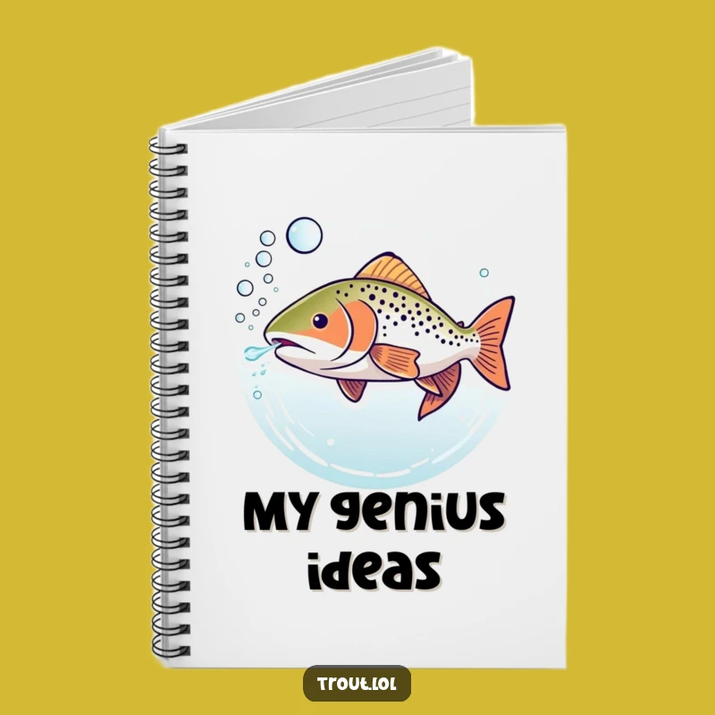 Funny Trout Bubbles Notebook: Underwater Fish Blowing Rings - Creative Journal