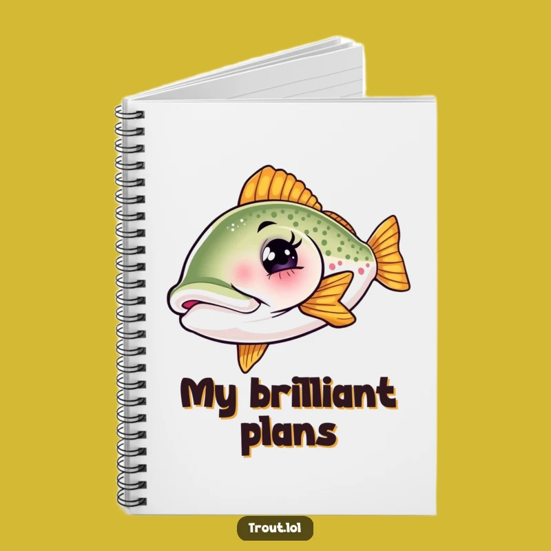 Funny Winking Trout Notebook - Jot Down Ideas with a Grinning Fish!