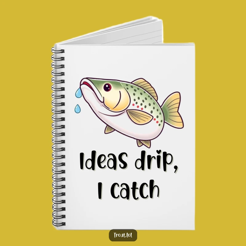 Funny Trout Water Drop Notebook - Hilarious Journal for Fishermen's Thoughts