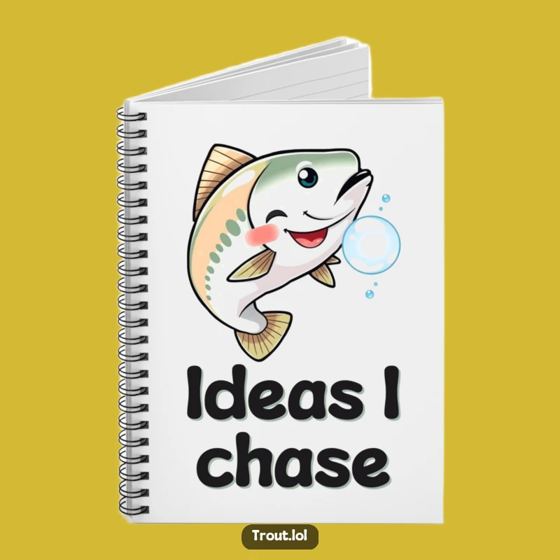 Funny Grinning Trout Notebook: Chasing Bubble Fun - Creative Journal