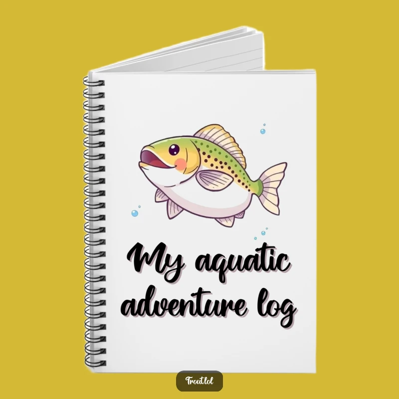 Funny Happy Trout Twirl Notebook - Jot Down Ideas with Aquatic Fun