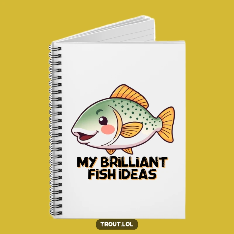 Funny Kawaii Trout Notebook: Happy Wiggle Fish Journal, Perfect Funny Gift for Writers