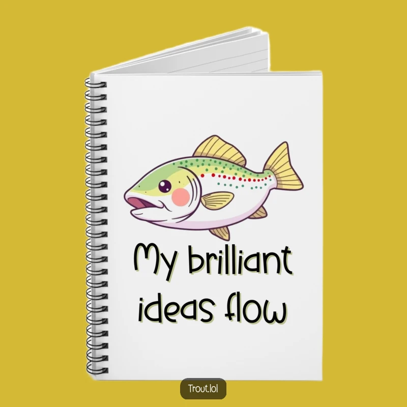 Funny Gliding Trout Notebook: Jot Down Ideas with this Joyful Fish, Ideal Funny Gift