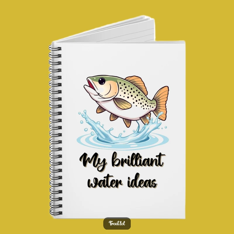 Funny Trout Splash Notebook: Jot Down Ideas with Joyful Fish Tail, Ideal Funny Gift