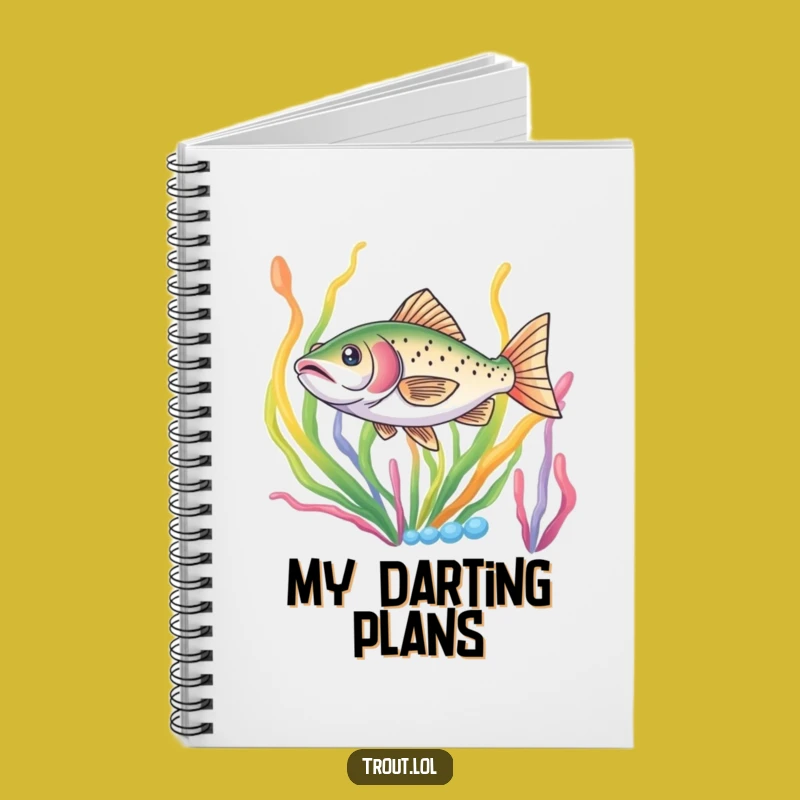 Funny Trout Darting Notebook - Jot Down Aquatic Ideas, Gift