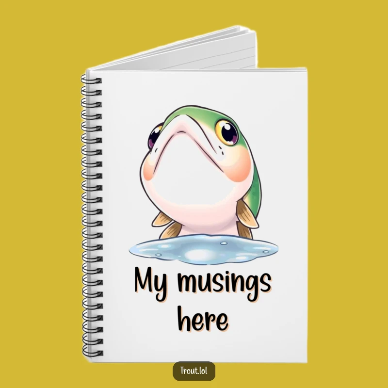 Funny Curious Trout Notebook: Wide Eyes Gazing Upward - Thoughtful Journal