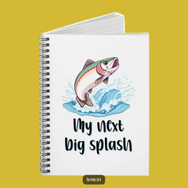 Funny Trout Leap Notebook: Joyful Fish Jumping into Sparkling Wave - Creative Gift Idea