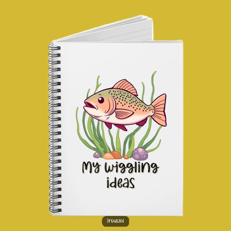 Funny Happy Wiggle Trout Notebook - Jot Down Happy Thoughts & Funny Gift!