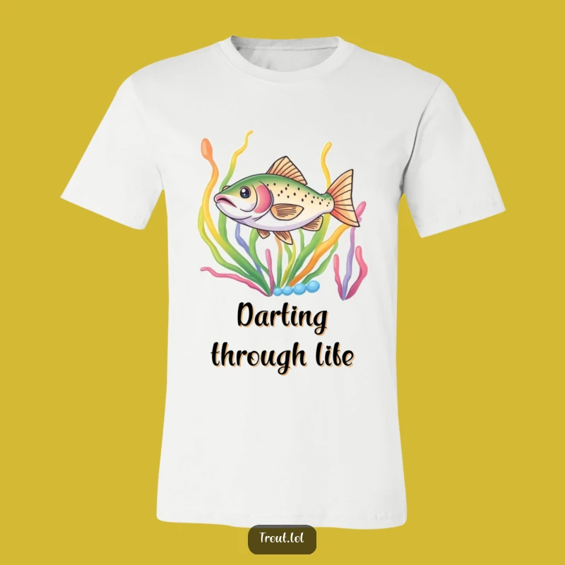 Funny Trout Darting T-Shirt - Underwater Action Tee, Great Gift