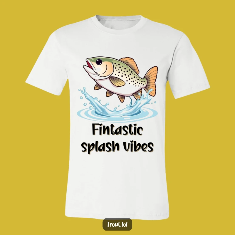 Funny Trout Tail Splash T-Shirt: Joyful Fish Action Tee, Perfect Funny Gift