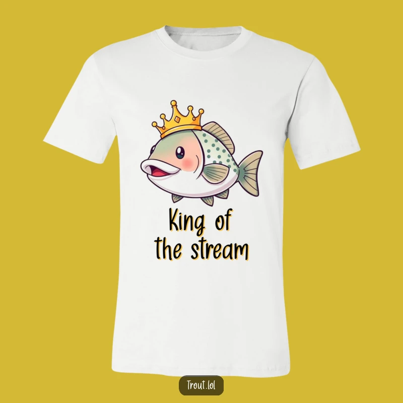 Funny Crowned Trout T-Shirt: Wear Your Inner Royalty with this Hilarious Fish Tee